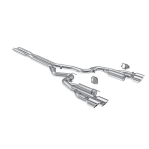 MBRP 2024+ Ford Mustang 5.0L Alum. SS 3in Cat-Back Dual Split Exhaust w/ Quad Tips (Valve Delete)