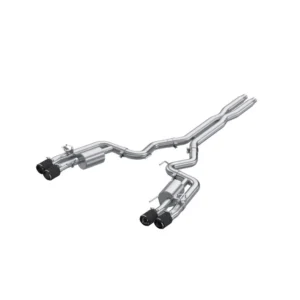 MBRP 2024+ Mustang GT (S650) 3in Cat-Back Quad Tip - 4in Carbon Fiber Tips