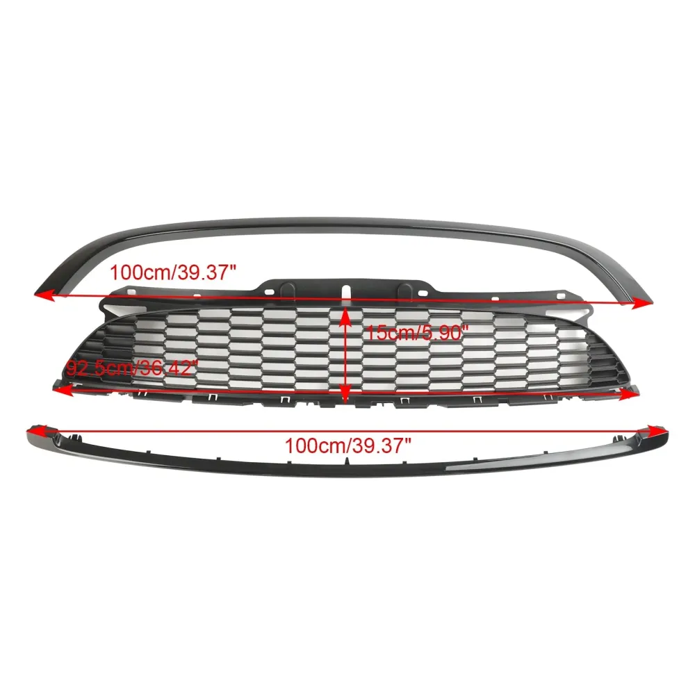 MINI R58 Cooper S & JCW 2-dørs coupé 2011-2015 3 stk. blank sort frontgrill