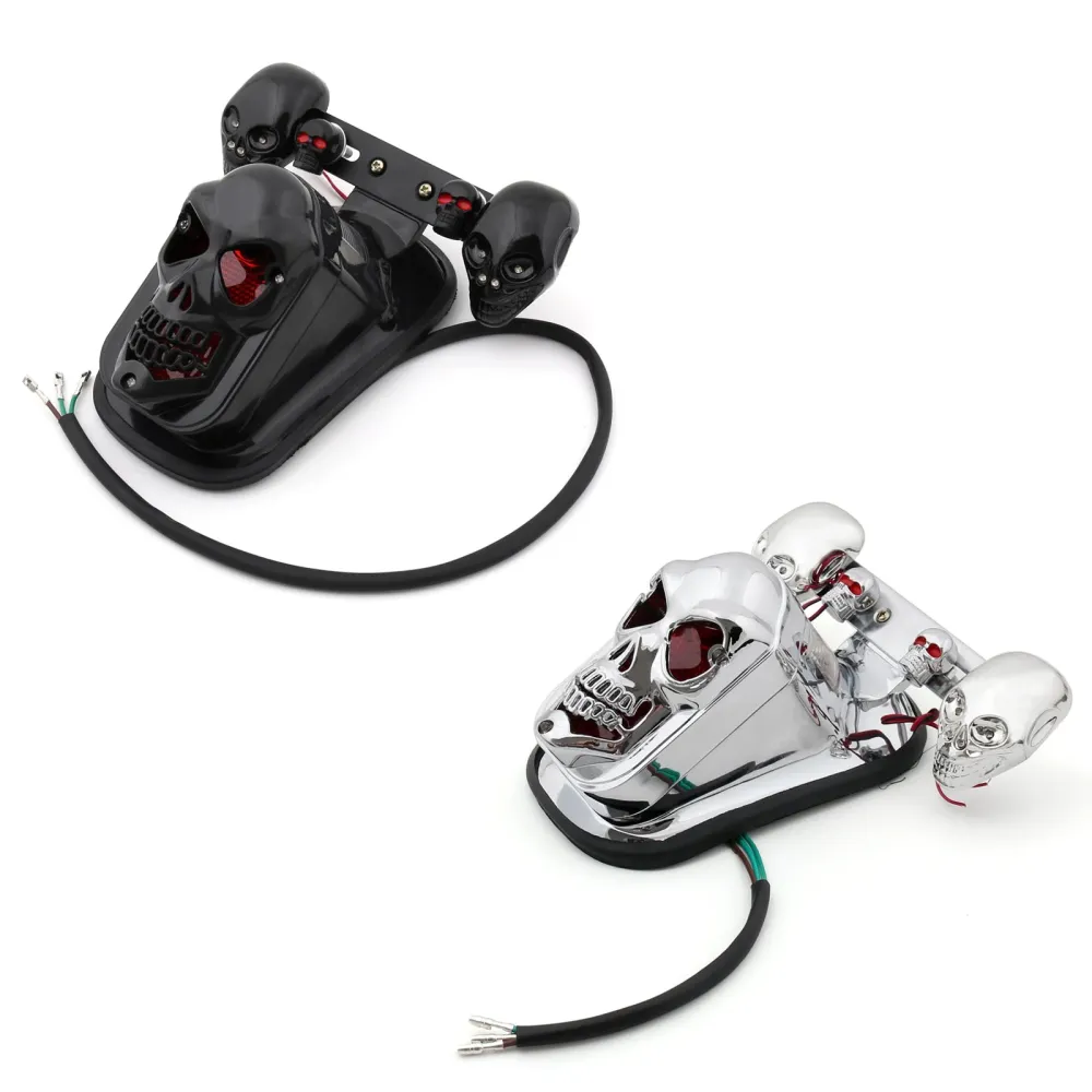 Motorsykkel Skull Signal Bakbremsestopplys Harley Generic