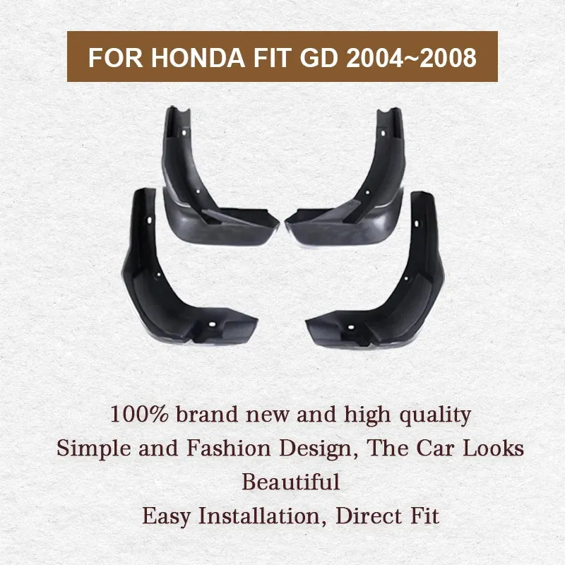 Mud Guards Honda Fit Jazz GD1 - Rear Fender Splash Protection, Durable ABS Plastic