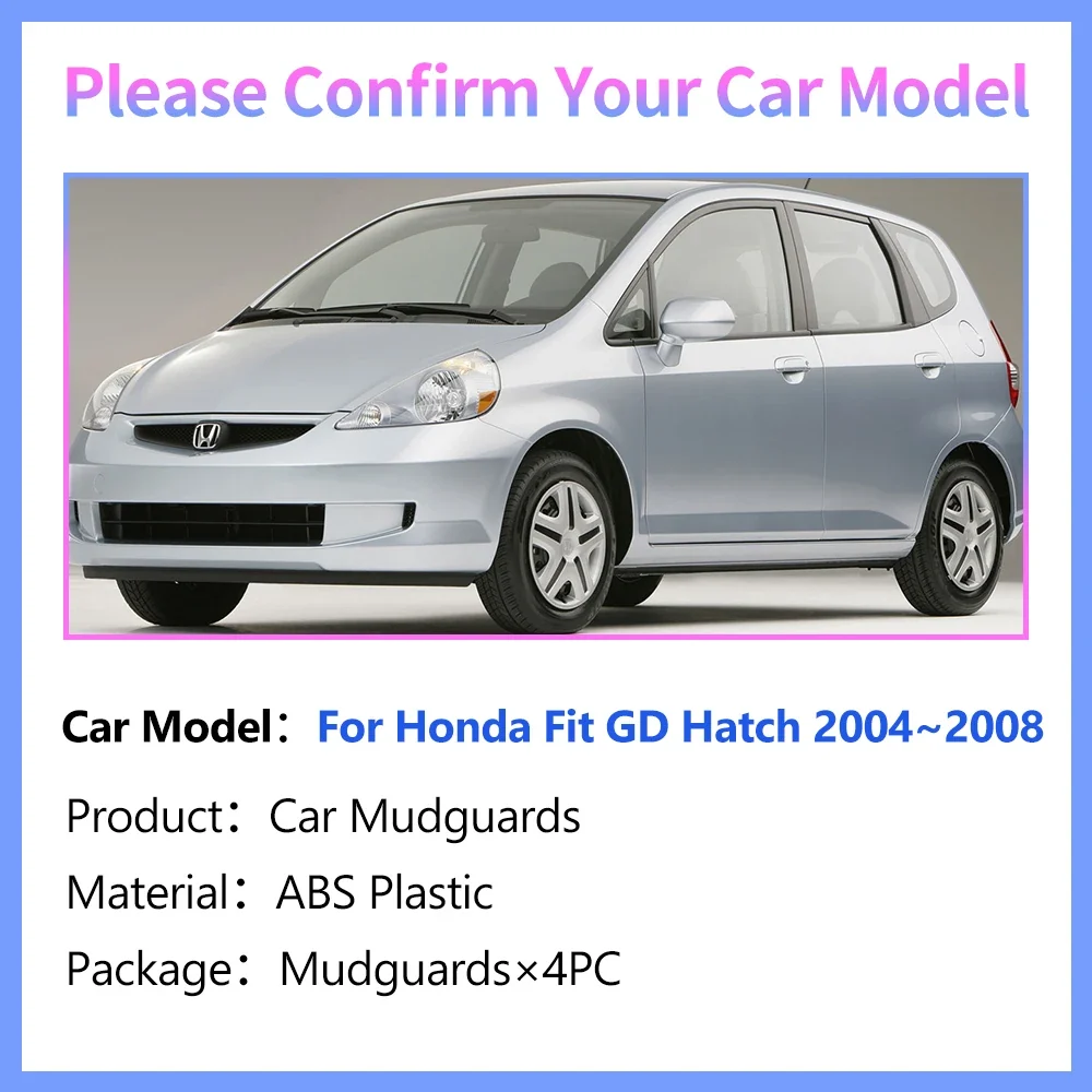 Mud Guards Honda Fit Jazz GD1 ABS Fenders Splash Guards Rear Wheel Protection