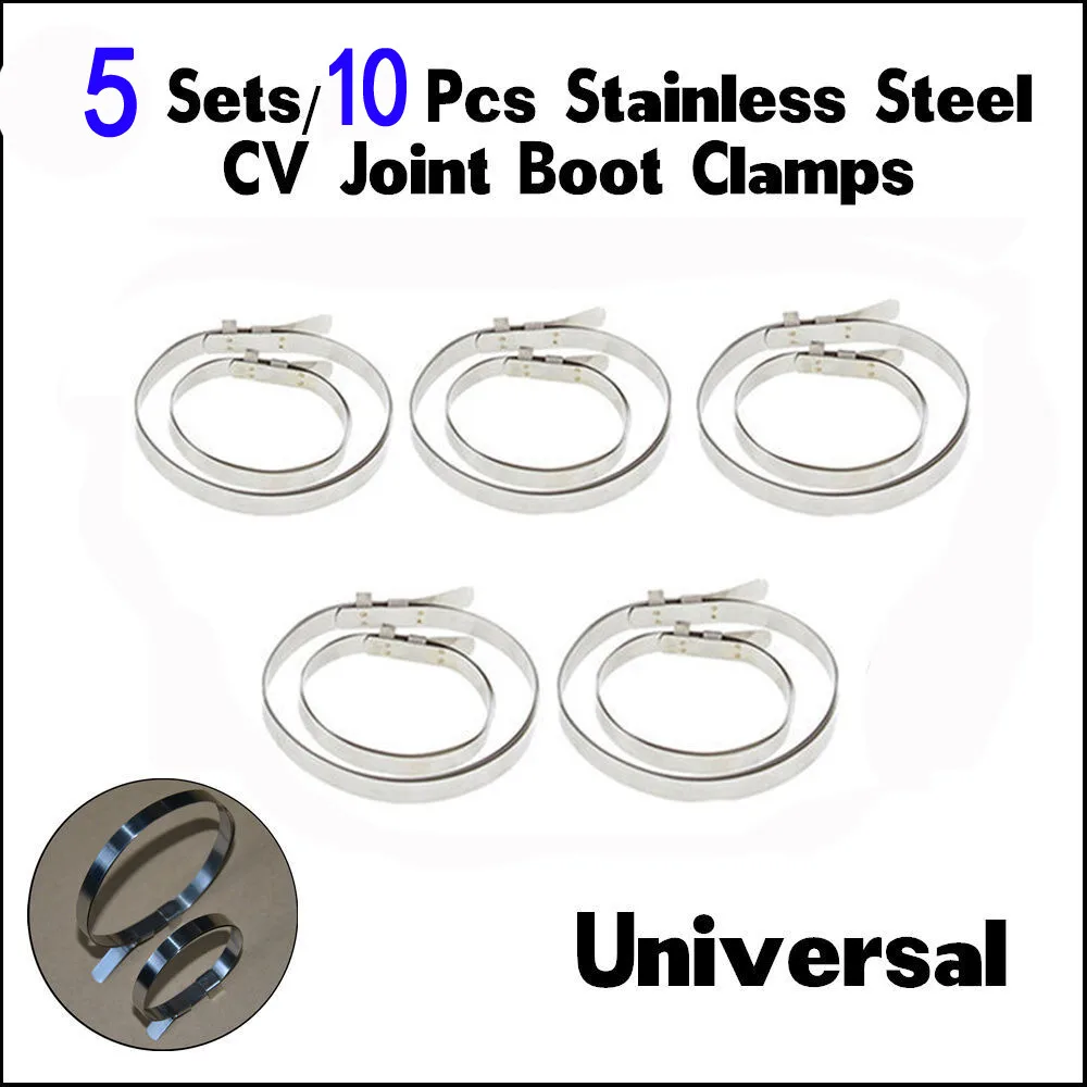 Nightkist Universal CV Joint Crimp Clamp Kit, Stainless Steel Clips Car Axle