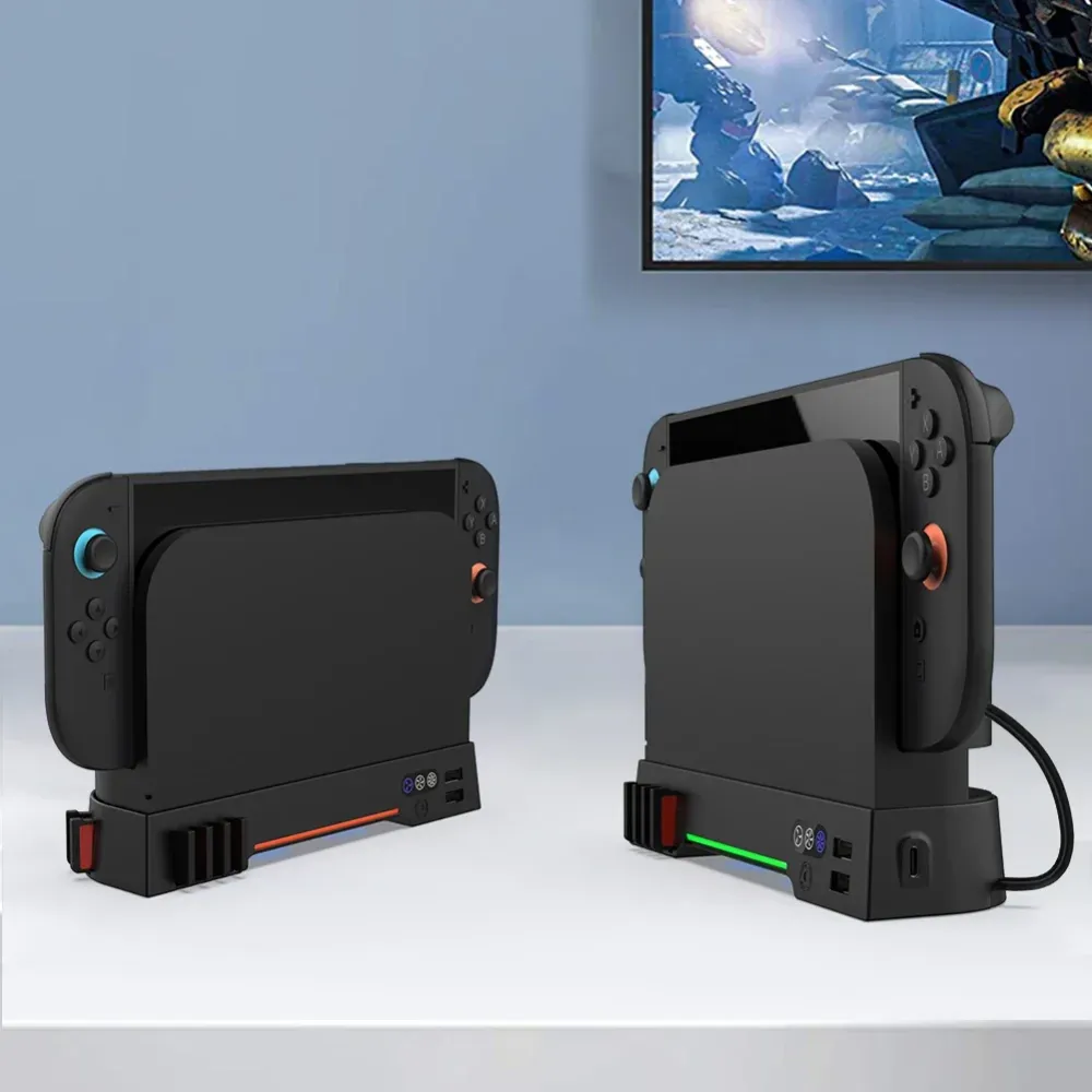 Nintendo Switch Dual Fan Cooling Base RGB Light 8 Slots