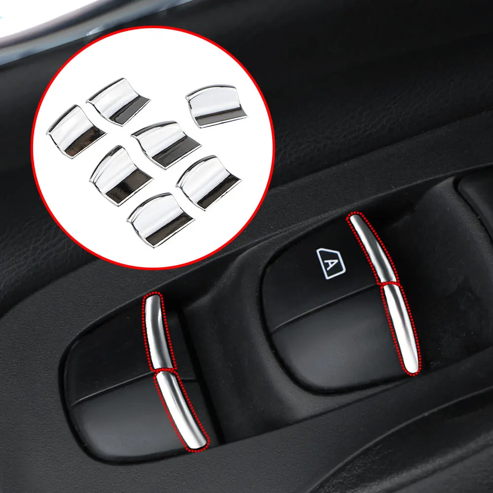 Nissan Rogue Window Lift Button Sequin Sticker Chrome