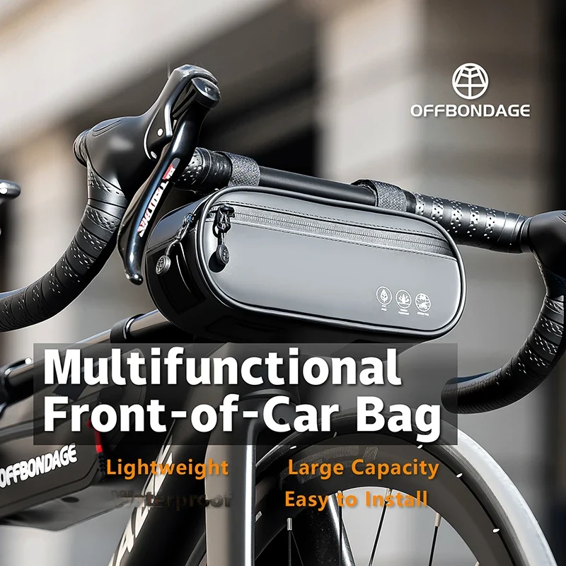 OFFBONDAGE Bicycle Bag, 1.9L Top Tube and Handlebar Bag, Waterproof Nylon