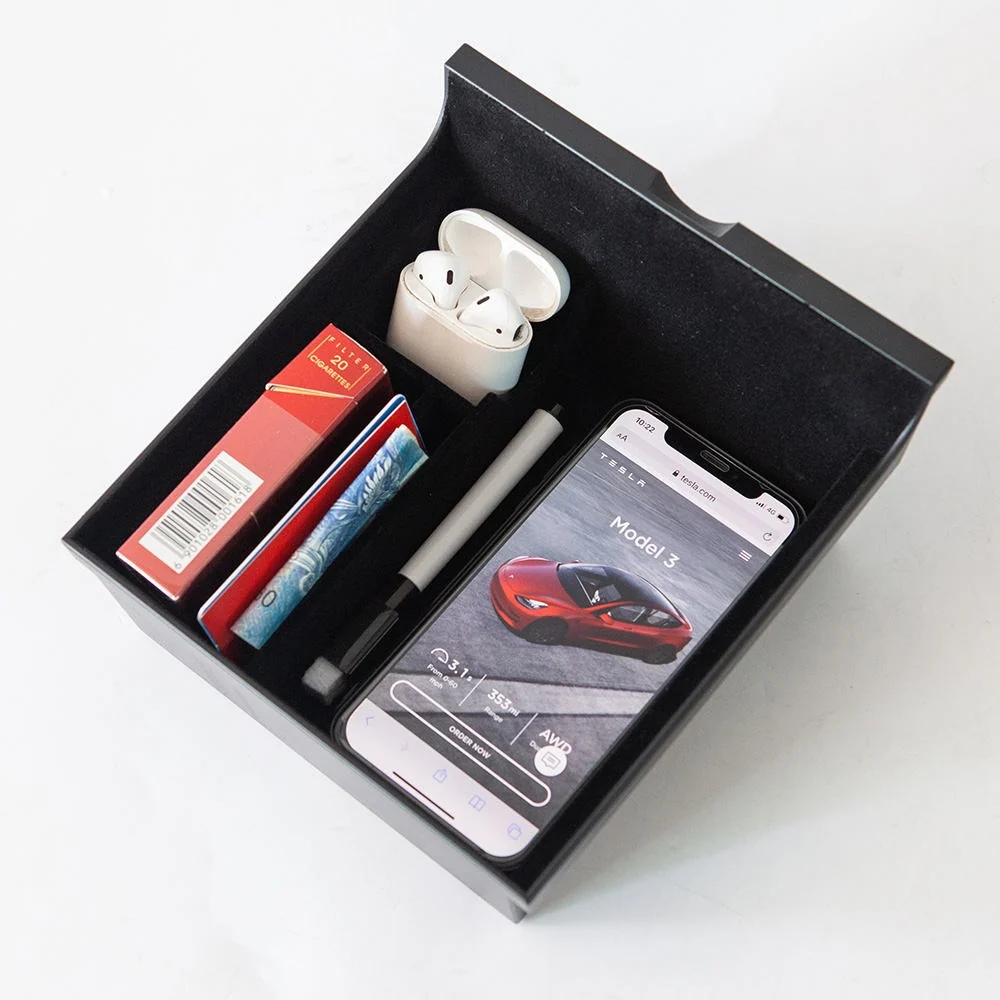Organisering midtkonsollen til Tesla Model 3 og Model Y - 2021 / 2022 / 2023