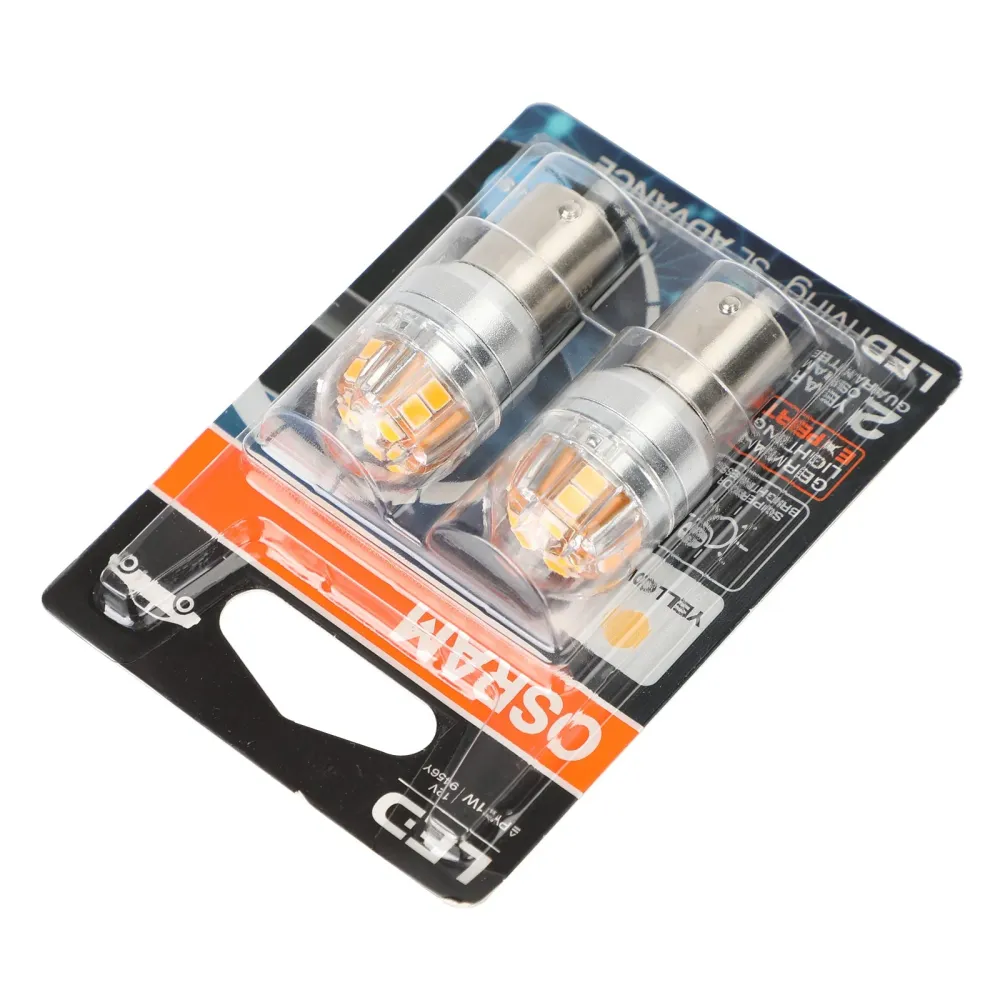 2x Osram 9456Y bil Hjelpemærer LED PY21W 12V2.5W BAU15S Generisk