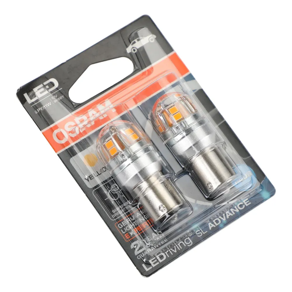2x Osram 9456Y bil Hjelpemærer LED PY21W 12V2.5W BAU15S Generisk