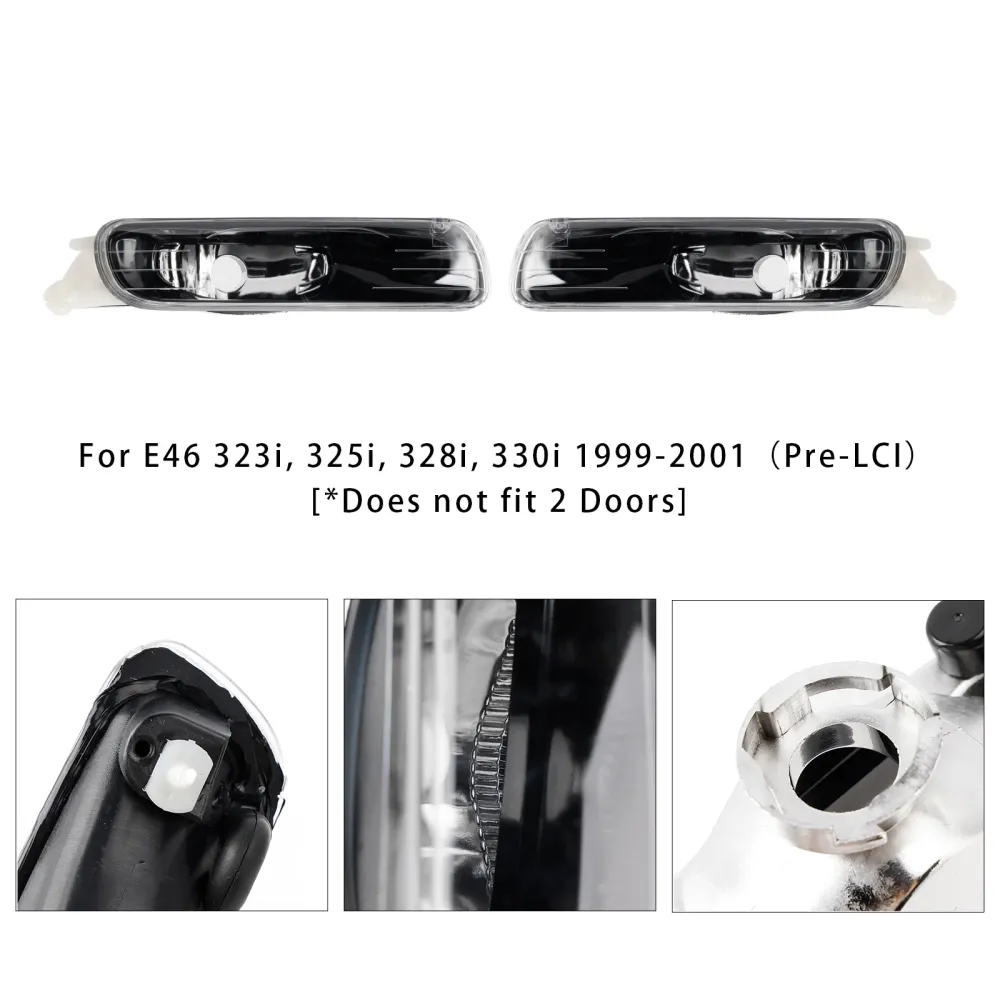 Par frontfanger tåkelys uten pærer E46 323i 325i 1998-2001 (pre-LCI)