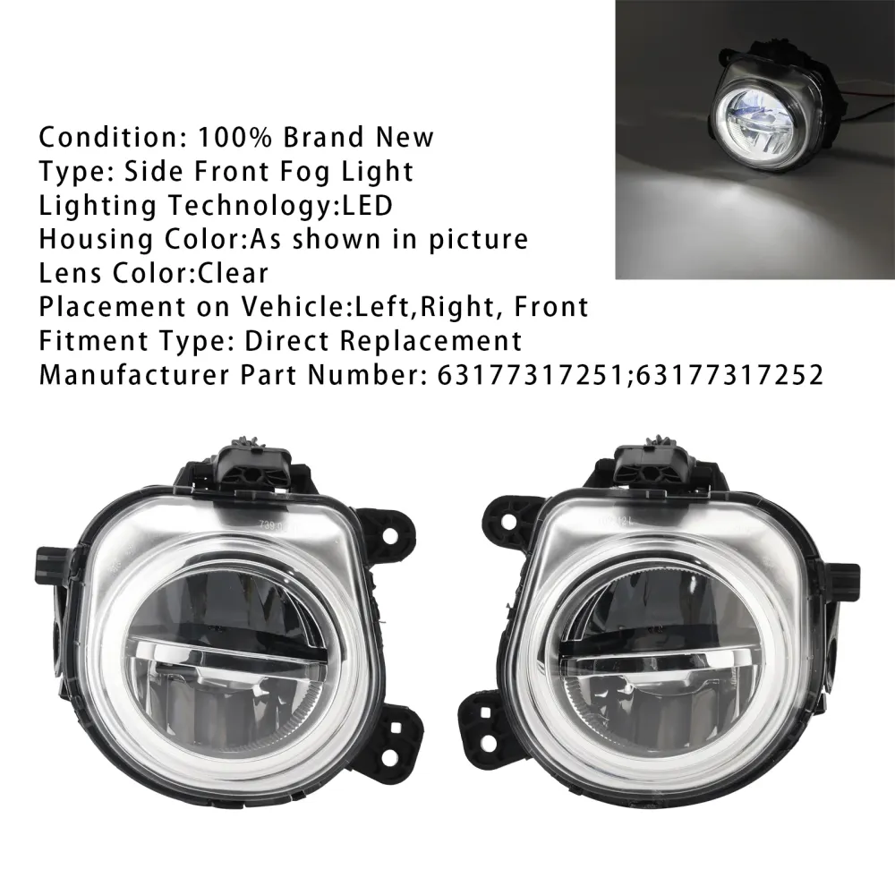 Par LED -tåkelys BMW X3 F25 X4 F26 X5 F15 X6 F16 63177317252