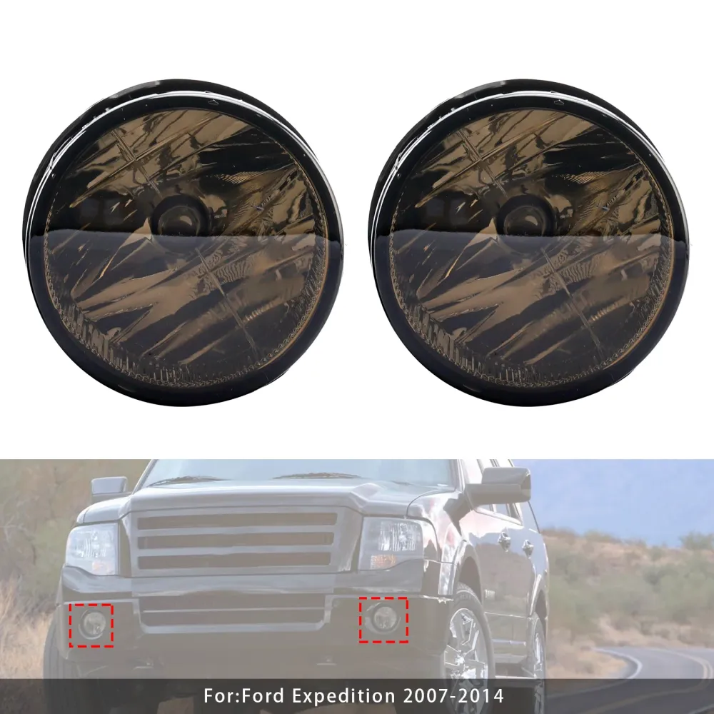 Paret tåkelamper foran med pærer Ford Expedition 2007-2014 røkt objektiv