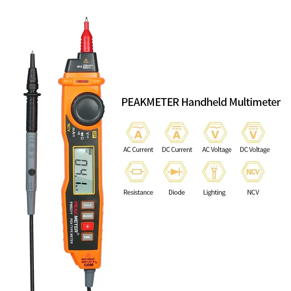 PeakMeter PM8211 NCV Pen Multimeter Auto Range USB Tester