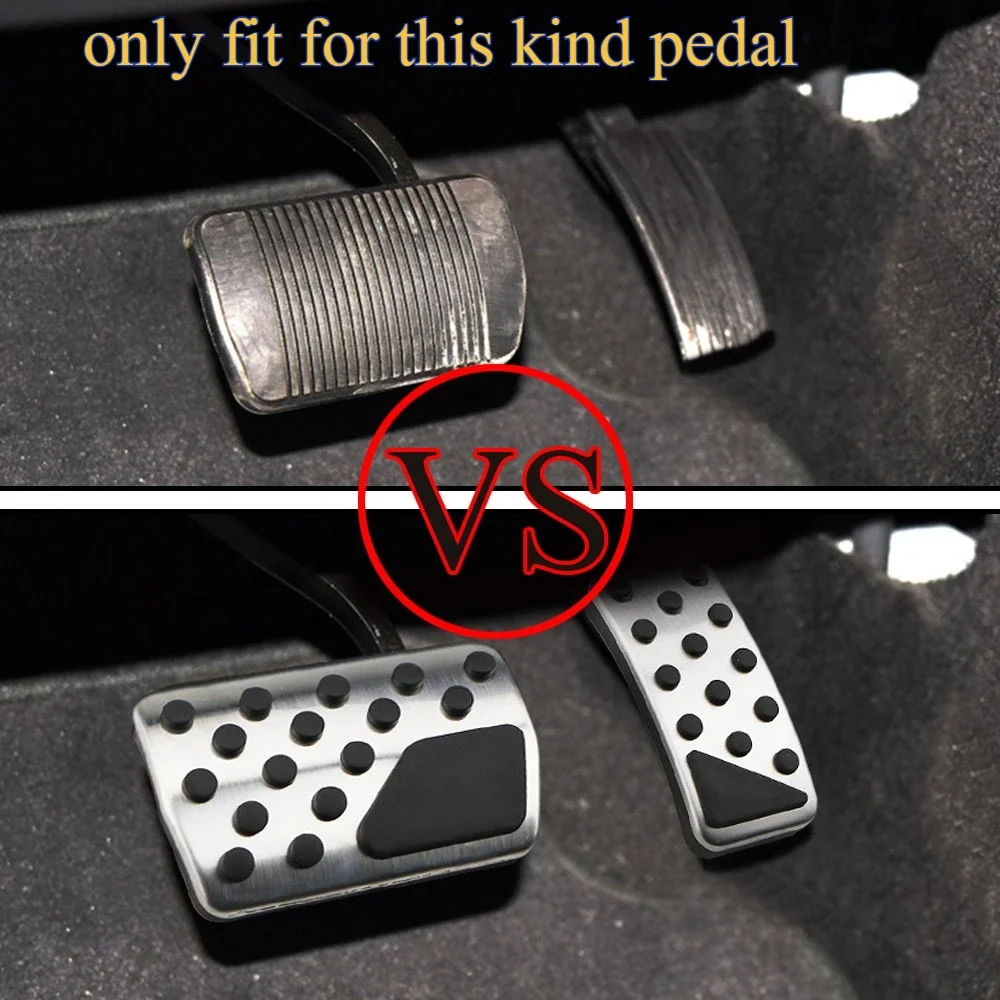 Pedal Covers Jeep Compass 2007-2015, Stainless Steel Anti-Slip Rubber, Automatic Transmission
