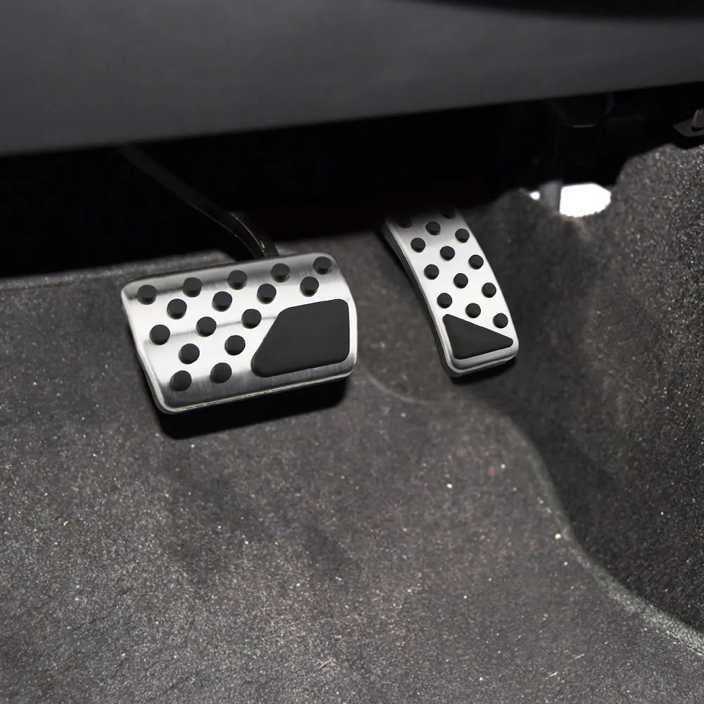 Pedal Covers Jeep Compass 2007-2015, Stainless Steel Anti-Slip Rubber, Automatic Transmission