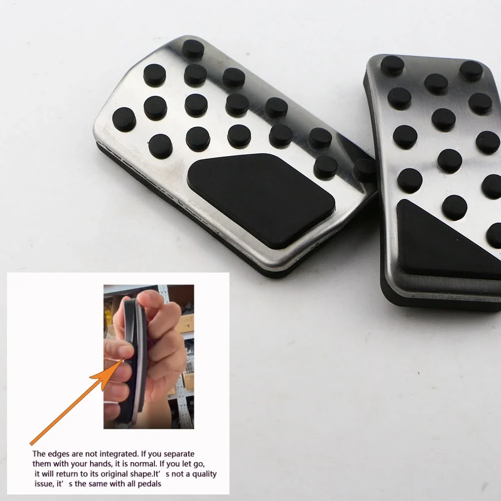 Pedal Covers Jeep Compass 2007-2015, Stainless Steel Anti-Slip Rubber, Automatic Transmission