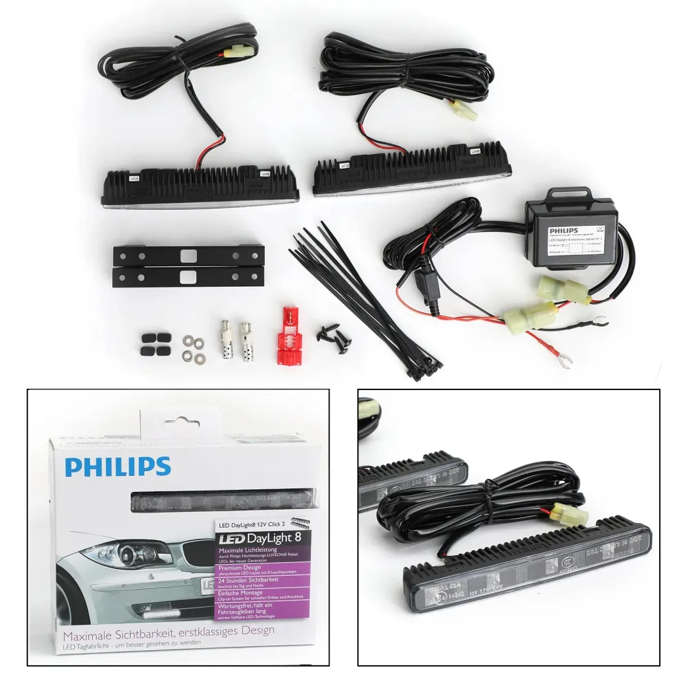 Philips Luxeon LED dagslys 8 dagløpslys DRL lyslampe 12824 12V generisk