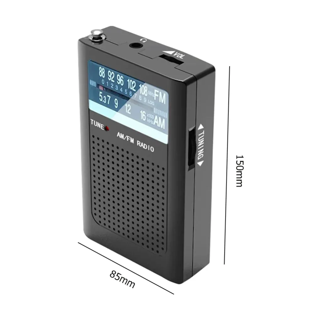 Pocket Radio Battery Operated AM FM Loud Speaker Elderly