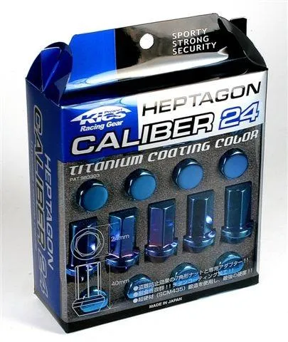 Project Kics 12X1.50 Titanium Blue Caliber Lug Nut