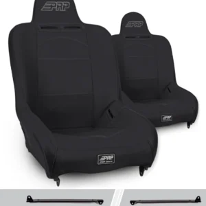 PRP Premier High Back Suspension Seats Kit Jeep Wrangler CJ7/YJ (Pair) - Black