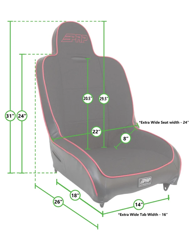PRP Premier High Back Suspension Seats Kit Jeep Wrangler CJ7/YJ (Pair) - Black