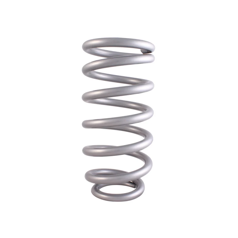 QA1 4-1/8in ID Tapered High Travel Spring - 10in Length x 450lbs/ - Silver Powder Coated