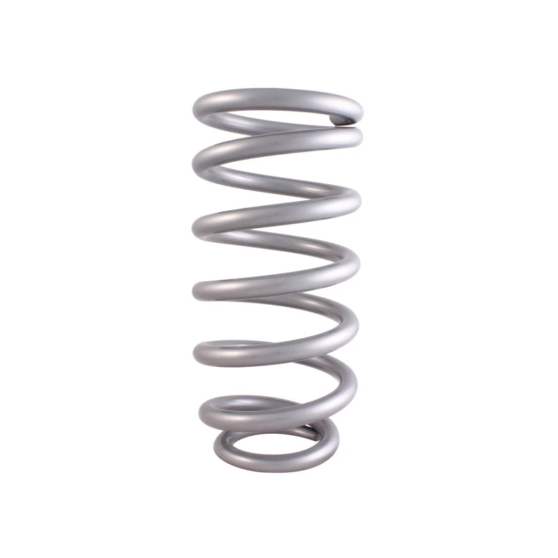 QA1 4-1/8in ID Tapered High Travel Spring - 10in Length x 450lbs/ - Silver Powder Coated