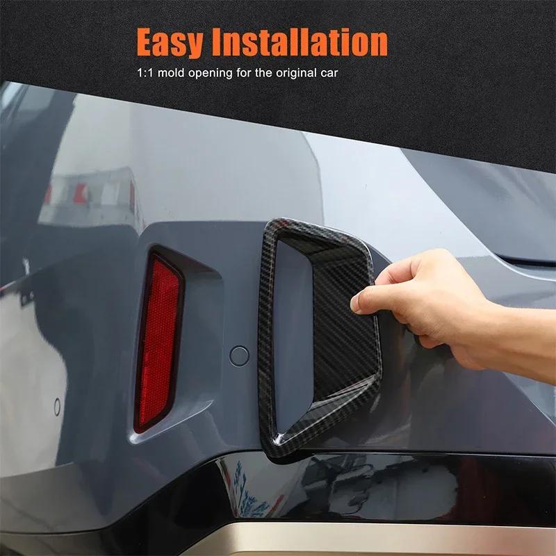 Rear Bumper Fog Light Frame Decorative Stickers BMW G60 2024 2025 ABS Carbon Fiber Finish