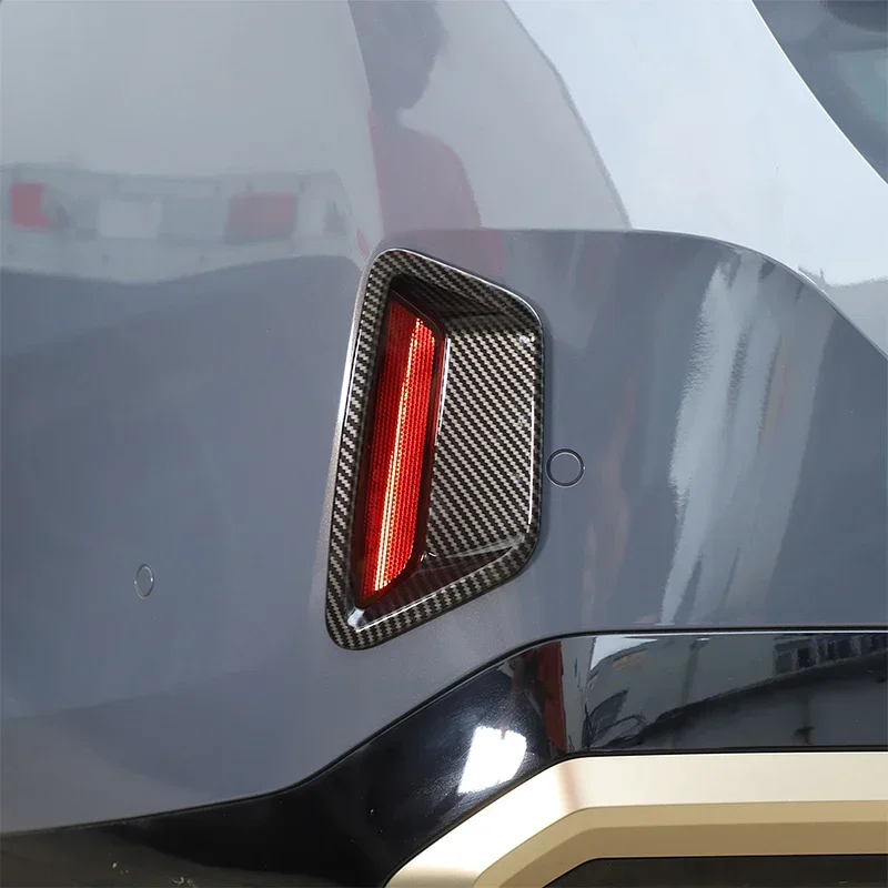Rear Bumper Fog Light Frame Decorative Stickers BMW G60 2024 2025 ABS Carbon Fiber Finish