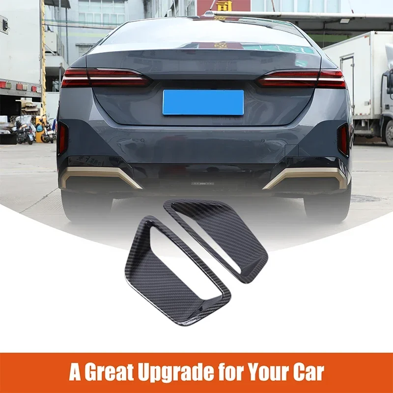Rear Bumper Fog Light Frame Decorative Stickers BMW G60 2024 2025 ABS Carbon Fiber Finish