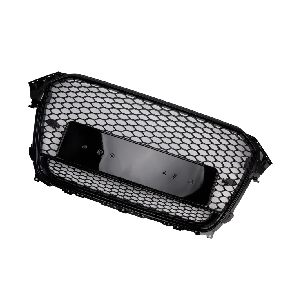 RS4 Style Front Bumper Grille Grill Fit Audi A4 S4 B8.5 2013-2016 W/ Quattro