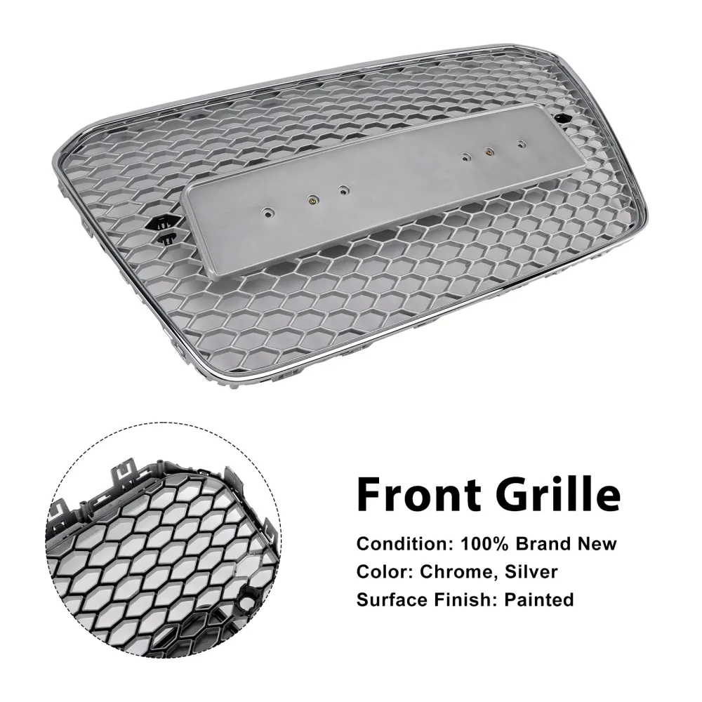 RS5 Style Honeycomb Front Bumper Grille Grill Fit Audi A5 S5 B8.5 2013-2016