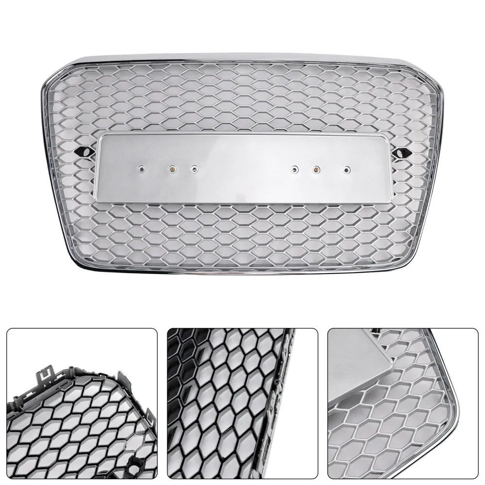 RS5 Style Honeycomb Front Bumper Grille Grill Fit Audi A5 S5 B8.5 2013-2016