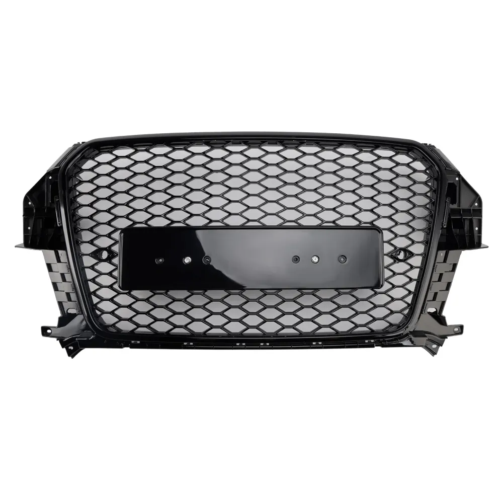 RSQ3 Style Front Honeycomb Mesh Grille Fit Audi Q3 2011-2015 Glans Black