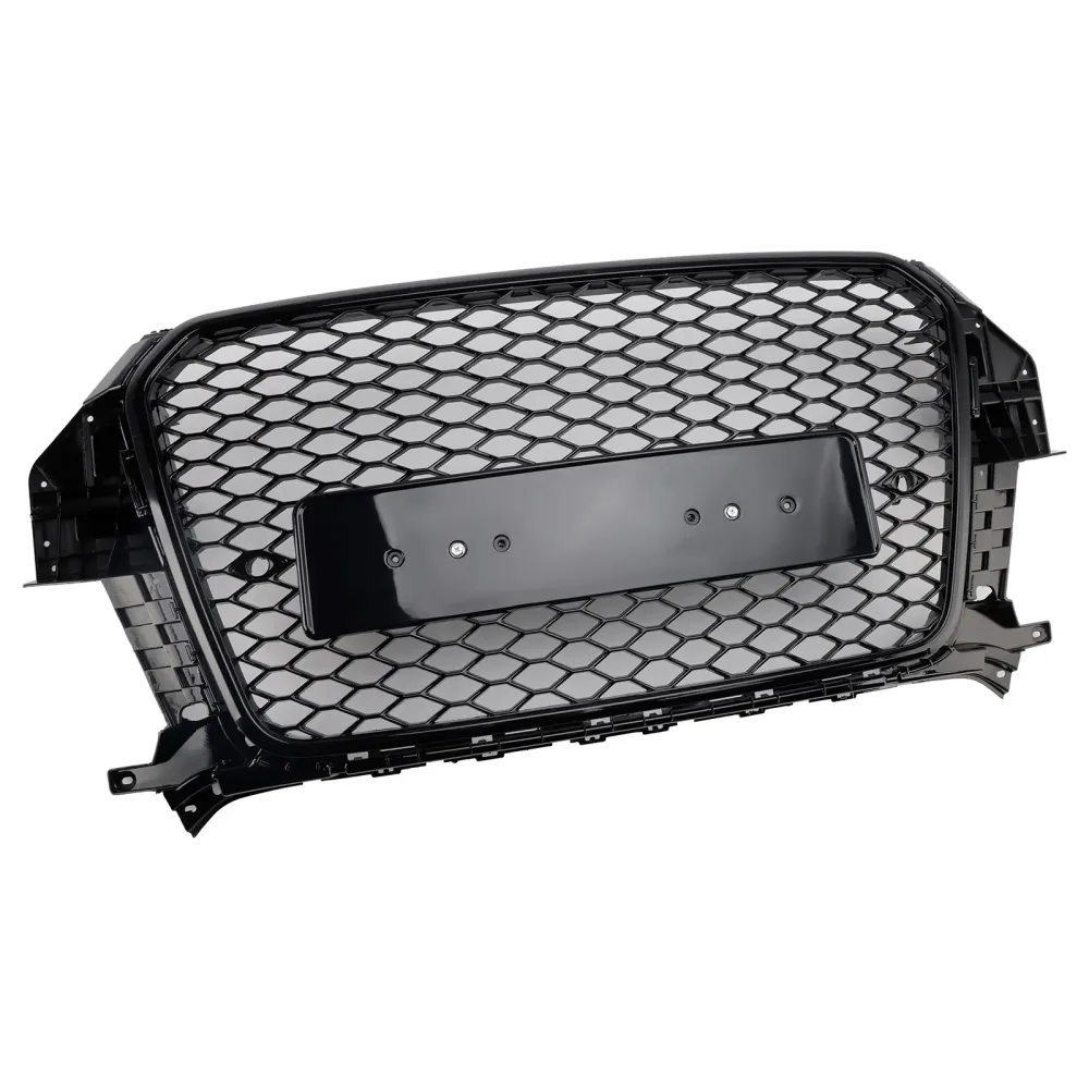 RSQ3 Style Front Honeycomb Mesh Grille Fit Audi Q3 2011-2015 Glans Black