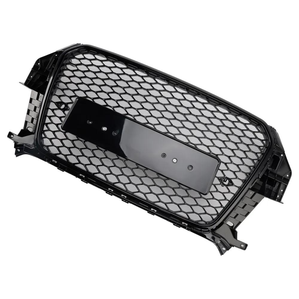 RSQ3 Style Front Honeycomb Mesh Grille Fit Audi Q3 2011-2015 Glans Black