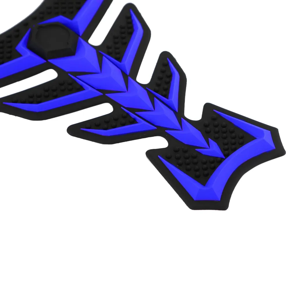 3D Rubber Universal Motorcycle Fuel Gaset Tank Pad Protector Decal Sticker Blue Generic