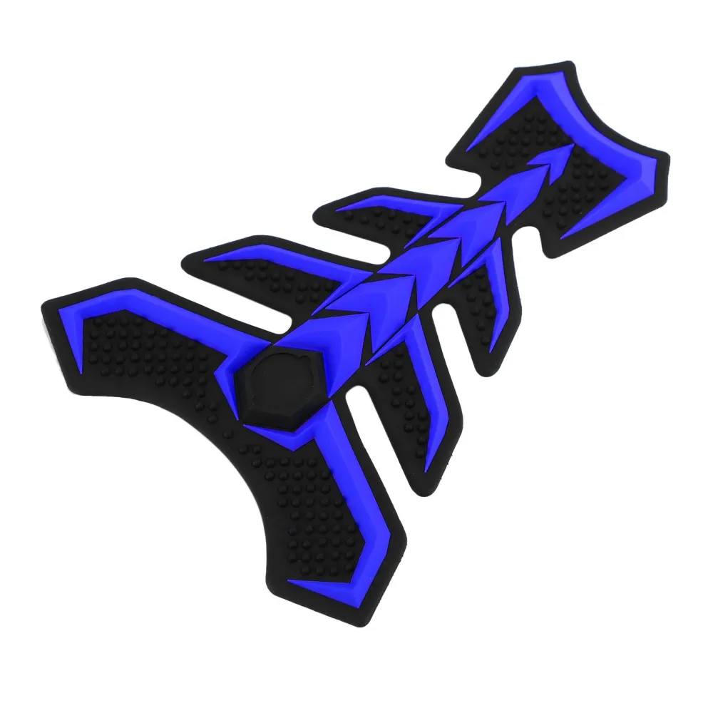 3D Rubber Universal Motorcycle Fuel Gaset Tank Pad Protector Decal Sticker Blue Generic