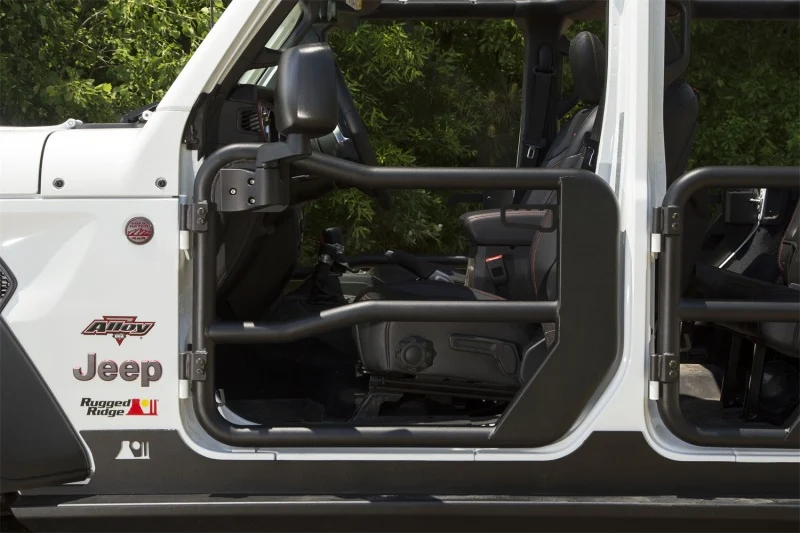 Rugged Ridge Fortis Front Tube Doors Mirrors 18-23 Jeep Wrangler JL/JT