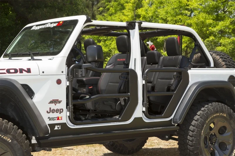 Rugged Ridge Fortis Front Tube Doors Mirrors 18-23 Jeep Wrangler JL/JT