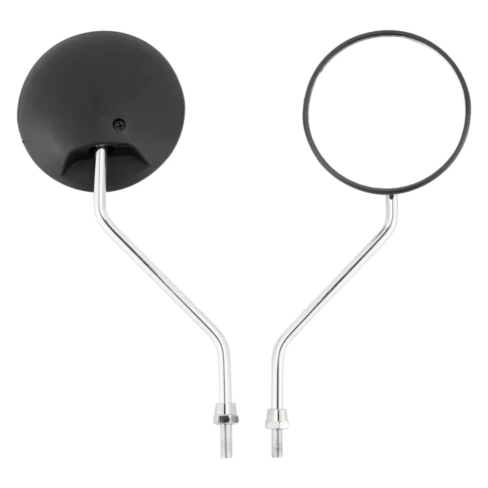 Rundt svart med Chrome Arm Mirror 8mm Honda Na/NC/NN/NQ/NX/PA/SE/TG50 C70