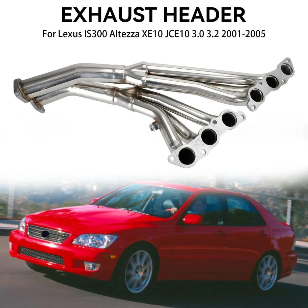 Rustfrie overskrifter eksos passform Lexus IS300 2001-2005 Altezza XE10 3.0L L6 2JZ-GE