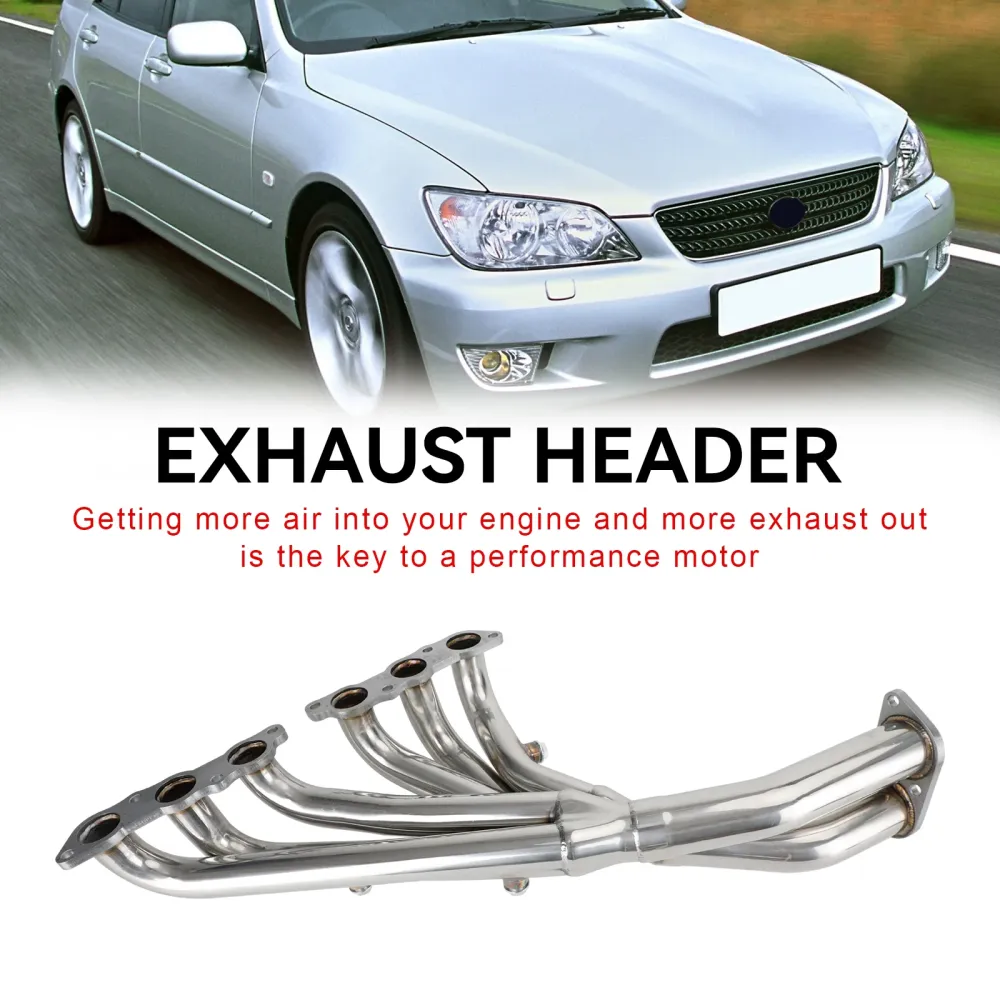 Rustfrie overskrifter eksos passform Lexus IS300 2001-2005 Altezza XE10 3.0L L6 2JZ-GE