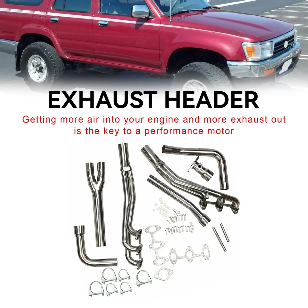 Rustfritt eksosmanifoldoverskrifter Fit Toyota 4Runner Pickup 1988-1995 3.0L V6