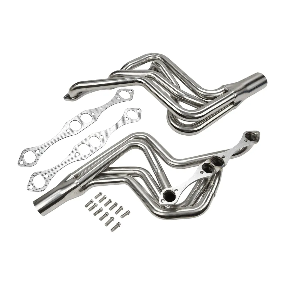 Rustfritt stål eksosmanifoldhode 267-400 Fit Chevy SBC V8 1970-1987