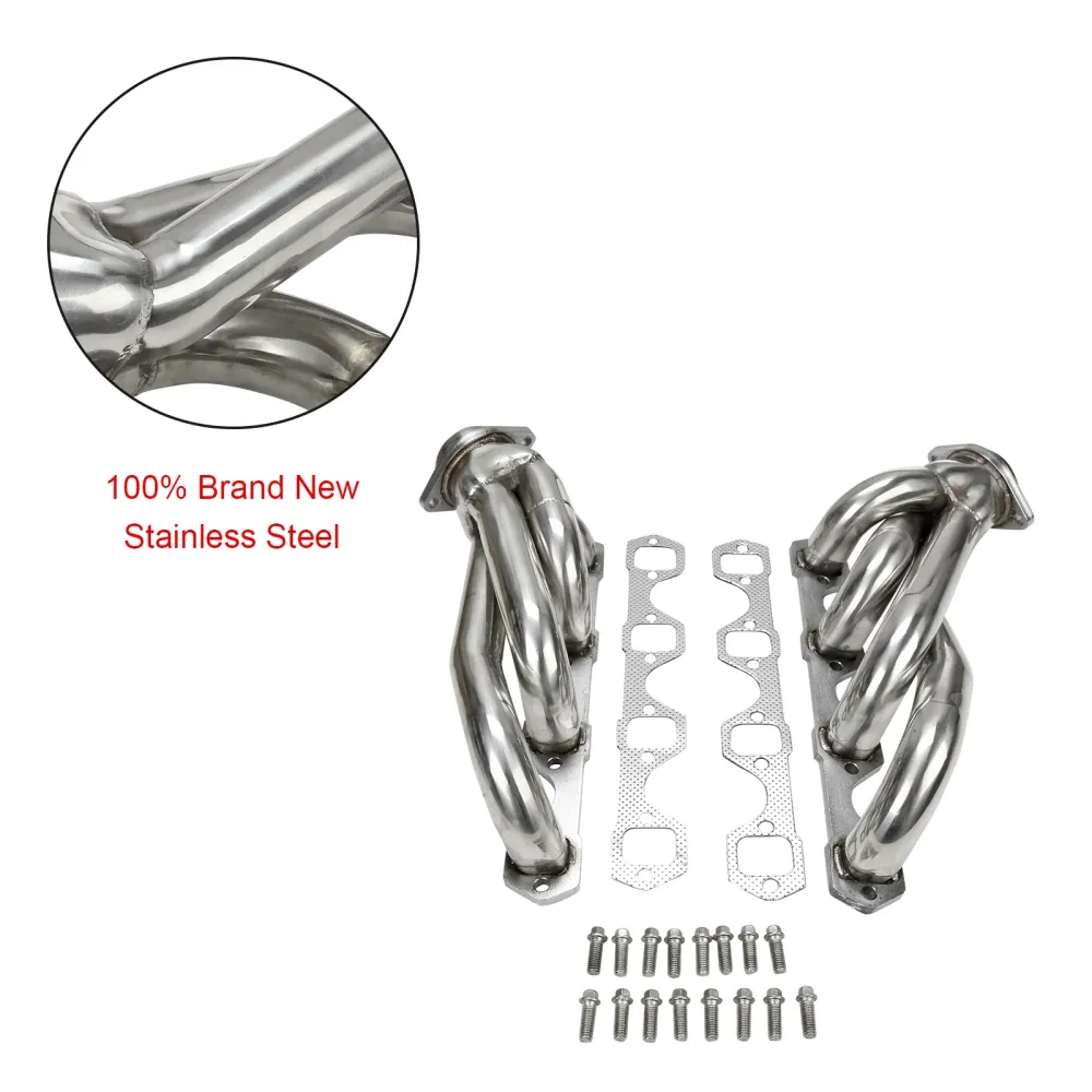 Rustfritt stål eksosmanifoldoverskrifter Fit Mustang 5.0 V8 GT/LX/SVT 1979-1993