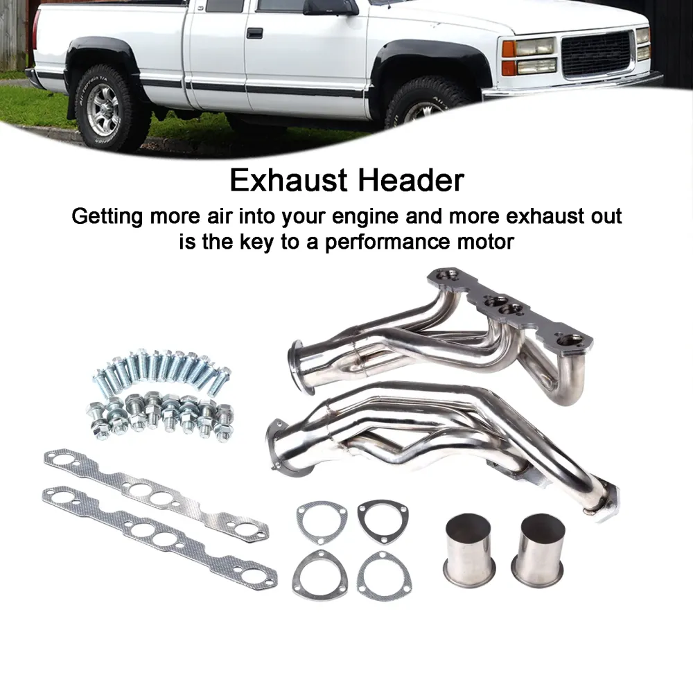 Rustfritt stål eksosoverskrifter Fit Chevy Fit GMC 5.0L/5.7L 305 350 V8 88-97