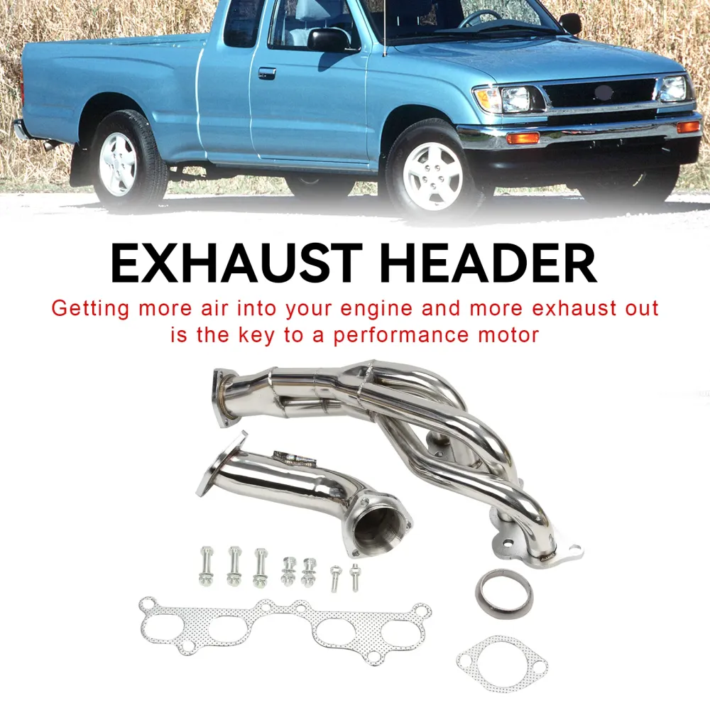 Rustfritt stål Manifold Header Fit Toyota Tacoma 2.4L 2.7L L4 1995-2001