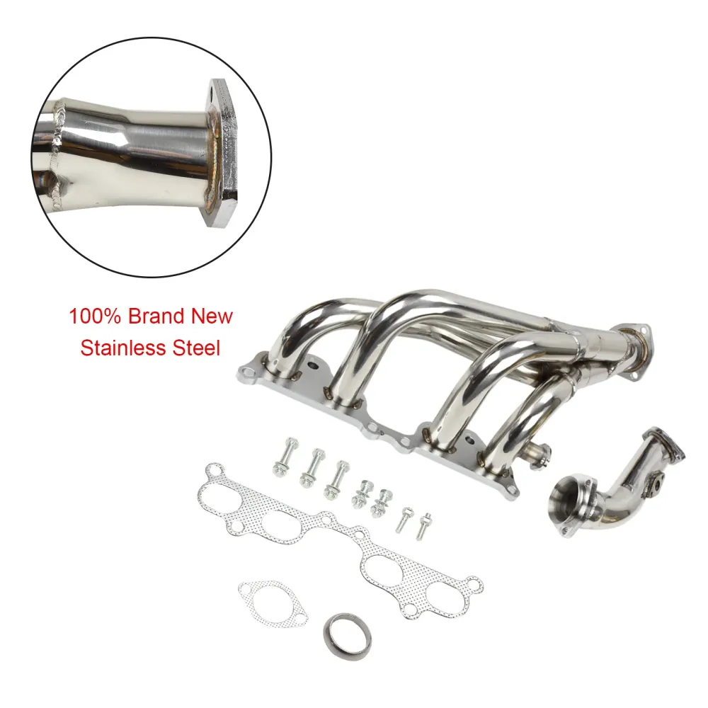 Rustfritt stål Manifold Header Fit Toyota Tacoma 2.4L 2.7L L4 1995-2001