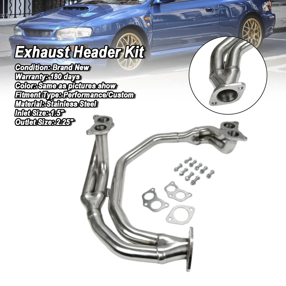 Rustfritt stålhodemanifold Eksosmisjon Subaru Impreza 2.5RS 1997-2005